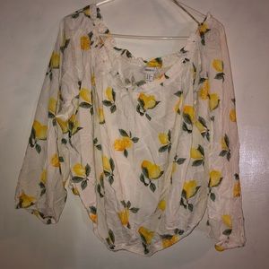 Forever 21 off the shoulder lemon top 3x